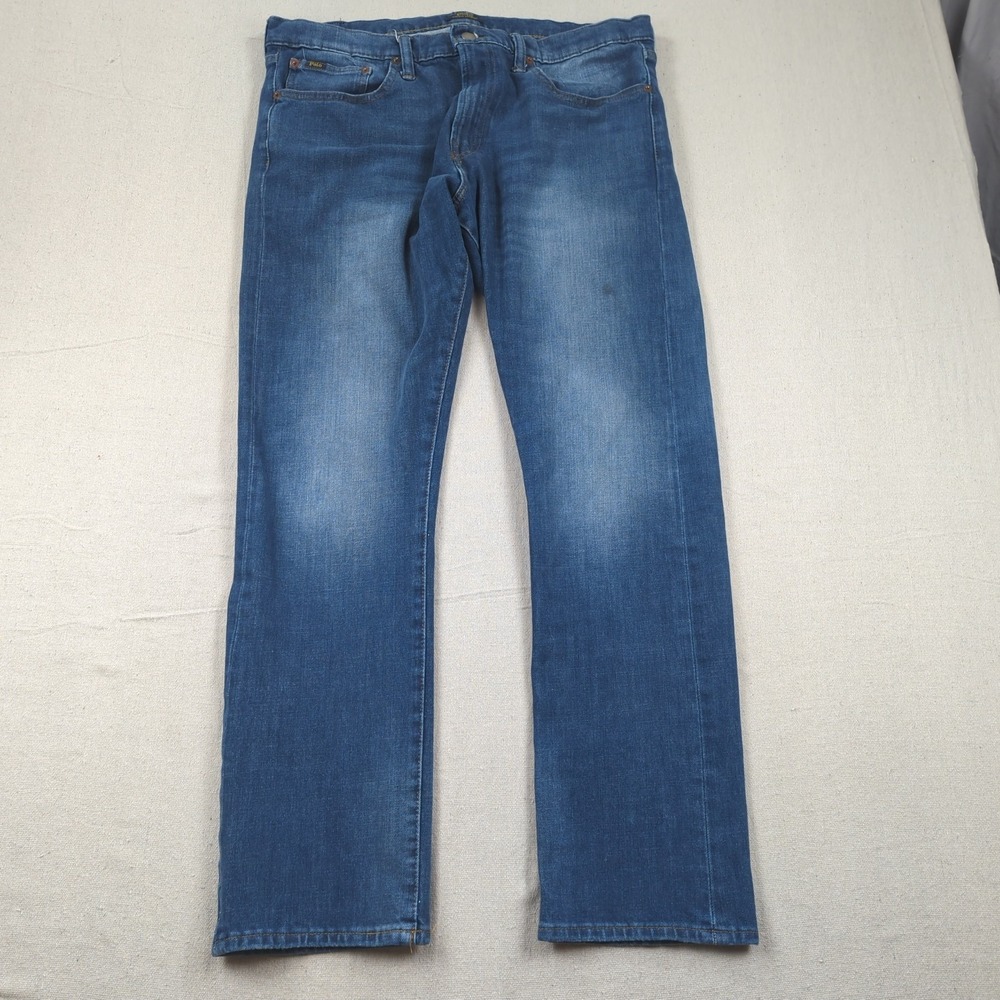 Polo Ralph Lauren Jeans Mens 36x32 Blue Varick Slim Straight Preppy Casual